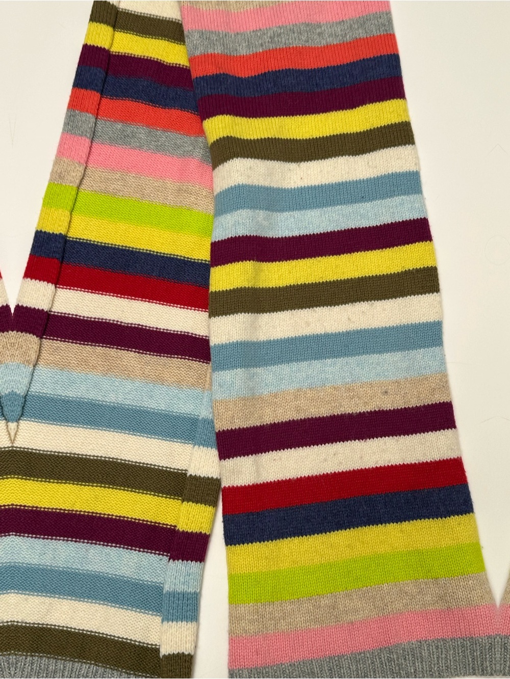 Gap Holiday 2016 Crazy Stripe Merino Wool Scarf Rainbow Retro Preppy Zac Posen
